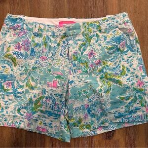 Lilly Pulitzer Tropical Blue and Pink Women's Shorts